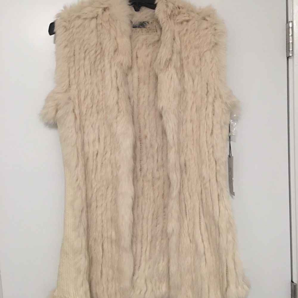 New with tags Love Token Rabbit Fur vest